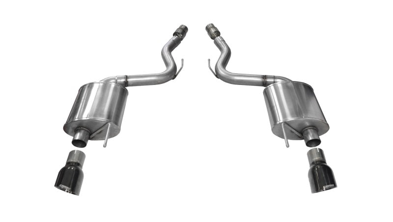 Corsa Axle Back Exhaust 5.0 3in Black Dual Tips for Ford Mustang GT 2015-2017 - OneFastShop