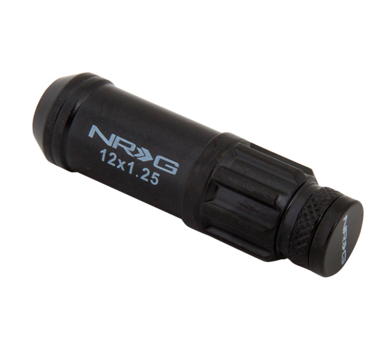 NRG 700 Series Steel Lug Nut Set with Locks & Socket - Black