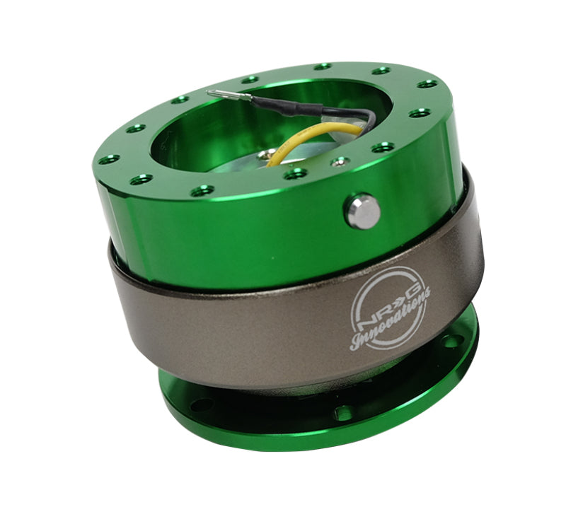 Nrg Quick Release Gen 2.0 Green Body/Green Ring - Aftermarket Steering Wheel Hub Adapter