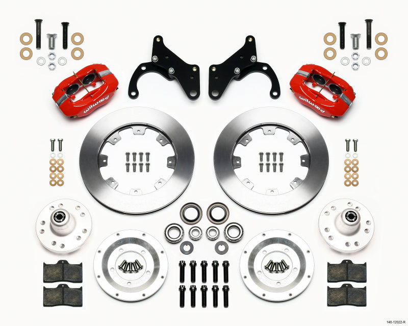 Wilwood Forged Dynalite Front Kit 12.19in Red for 65-68 Chevy Impala Drum Spindle - OneFastShop