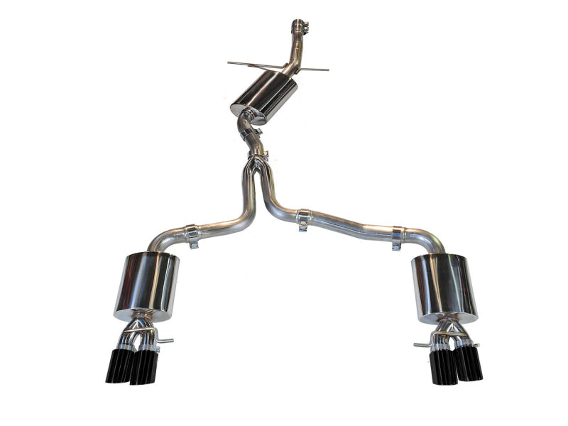 AWE Tuning Touring Edition Quad Cat-Back Exhaust - Diamond Black Tips - Audi B8/B8.5 A4 2.0T
