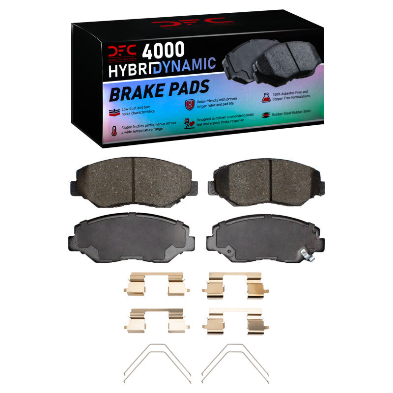 DFC 4000 HybriDynamic Front Brake Pads with Hardware - Honda Civic / Accord / Element / CR-V / Acura ILX 2002-2021
