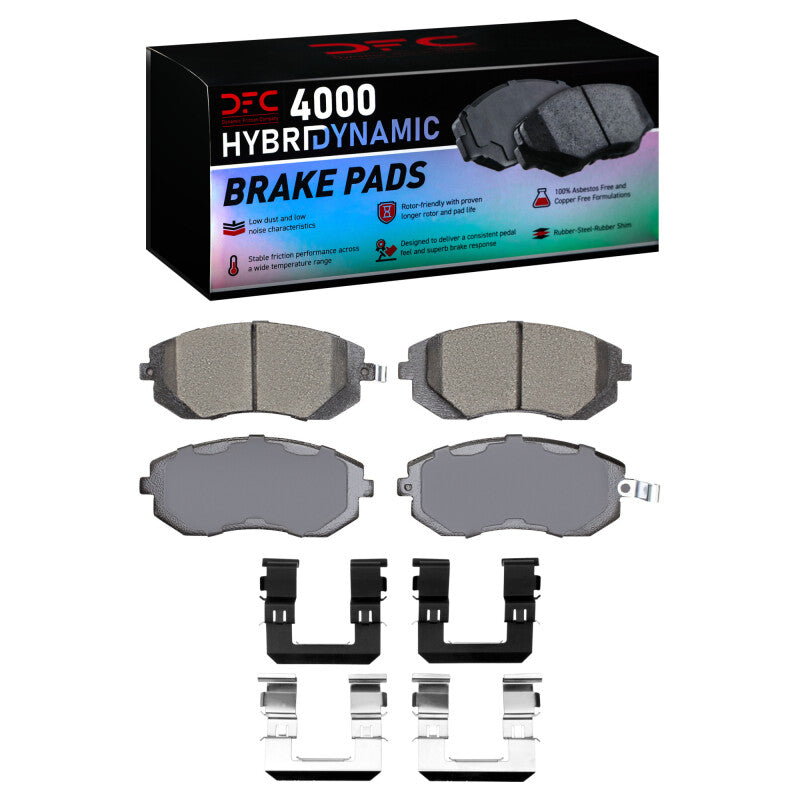 DFC 4000 HybriDynamic Front Brake Pads with Hardware - Subaru Impreza / Forester / Outback / Legacy / Saab 9-2X 2002-2012