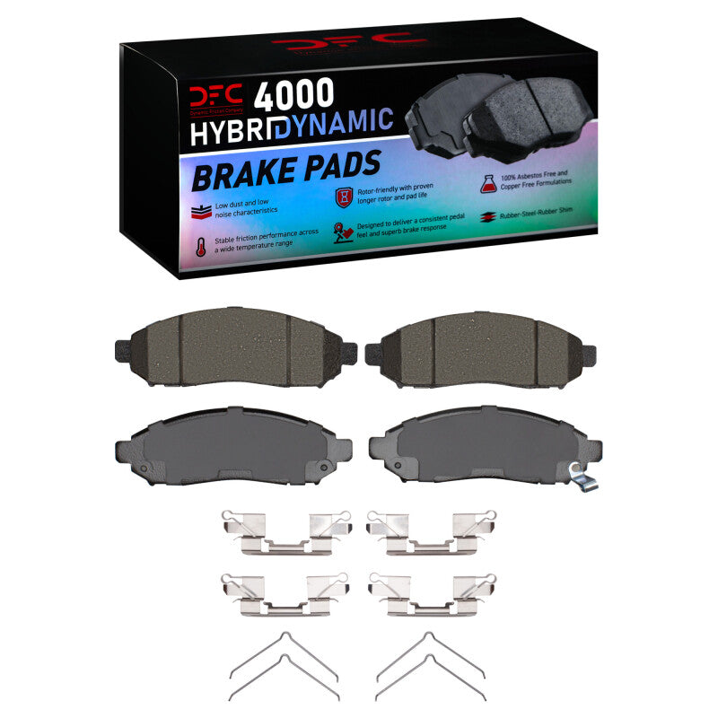 DFC 4000 HybriDynamic Front Brake Pads with Hardware - Nissan Frontier / Xterra / Pathfinder / NV200 / Chevrolet City Express 2005-2025