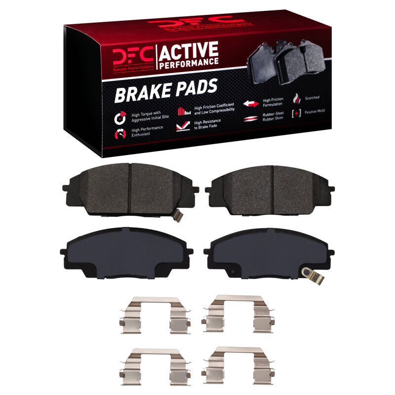 DFC Active Performance Low-Metallic Front Brake Pads with Hardware - Acura RSX / Honda Civic Si / S2000 2000-2011