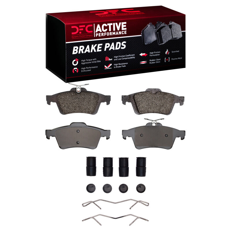 DFC Active Performance Rear Brake Pads - Mazdaspeed3, Volvo, Jaguar 2003-2023 w/ Hardware