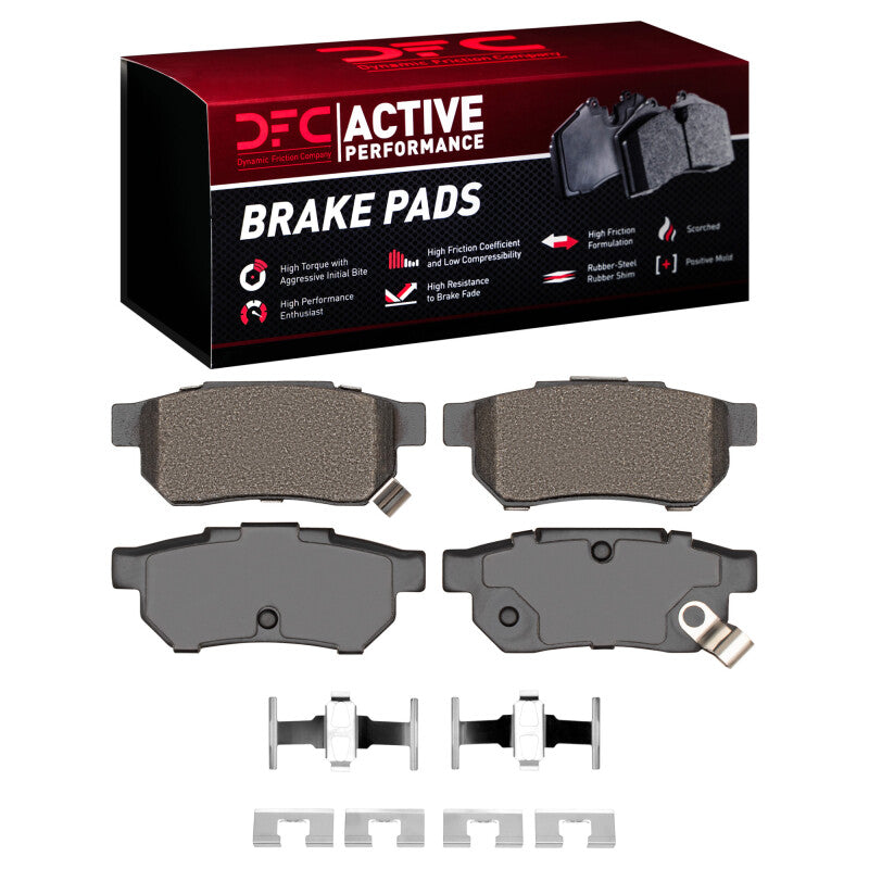 DFC Active Performance Rear Brake Pads with Hardware - Acura Integra / Honda Civic / Civic del Sol / Prelude / CRX 1988-2001