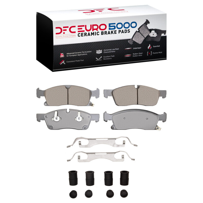 DFC Euro 5000 Ceramic Front Pads w/ Hardware - Durango, Grand Cherokee, Mercedes ML/GLE 2011-2022