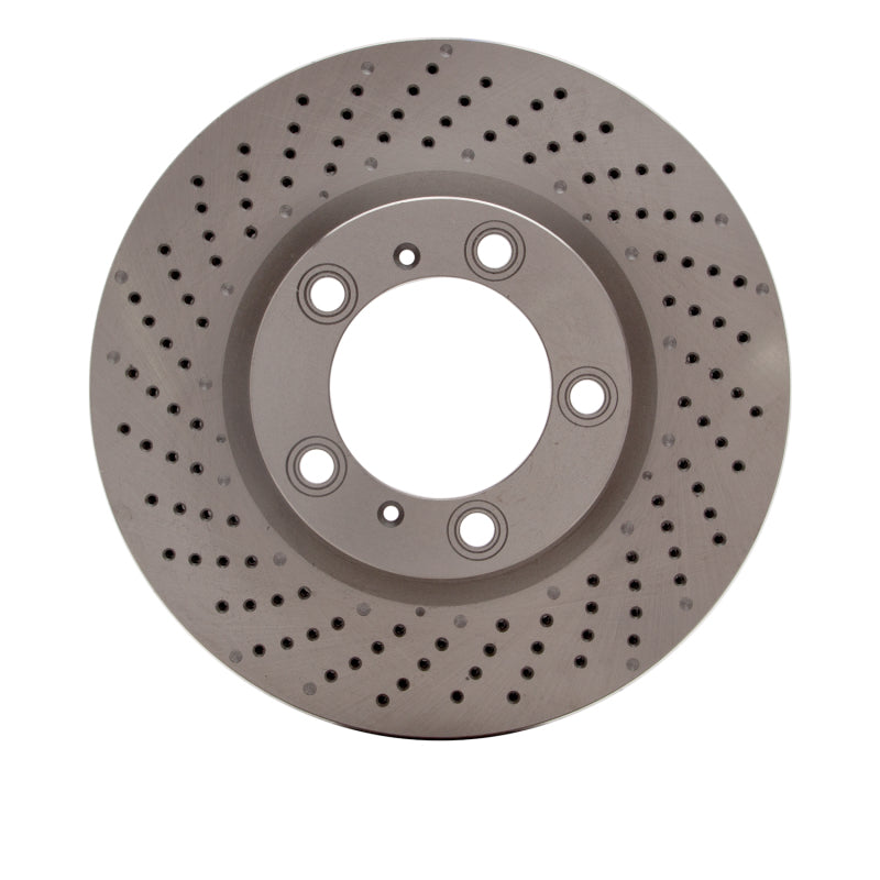 DFC Left Front Drilled Brake Rotor - Porsche 718 Boxster / Boxster / 718 Cayman / 911 2009-2025