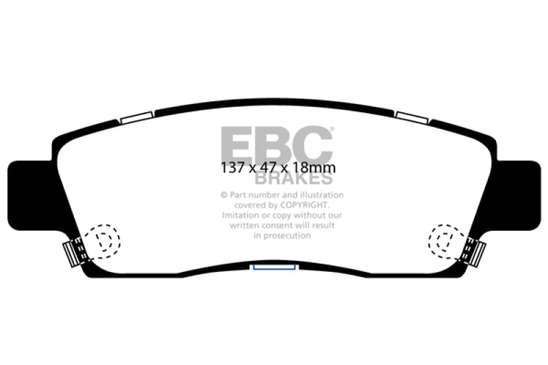 EBC Greenstuff 6000 Rear Brake Pads - Chevrolet Traverse, Trailblazer, Buick Enclave 2001-2018