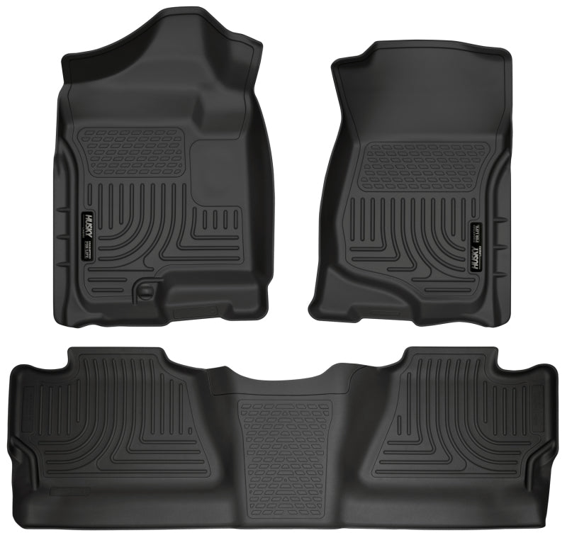 Husky Liners WeatherBeater Combo Black Floor Liners for 07-12 Chevy Silverado/GMC Sierra Crew Cab - OneFastShop