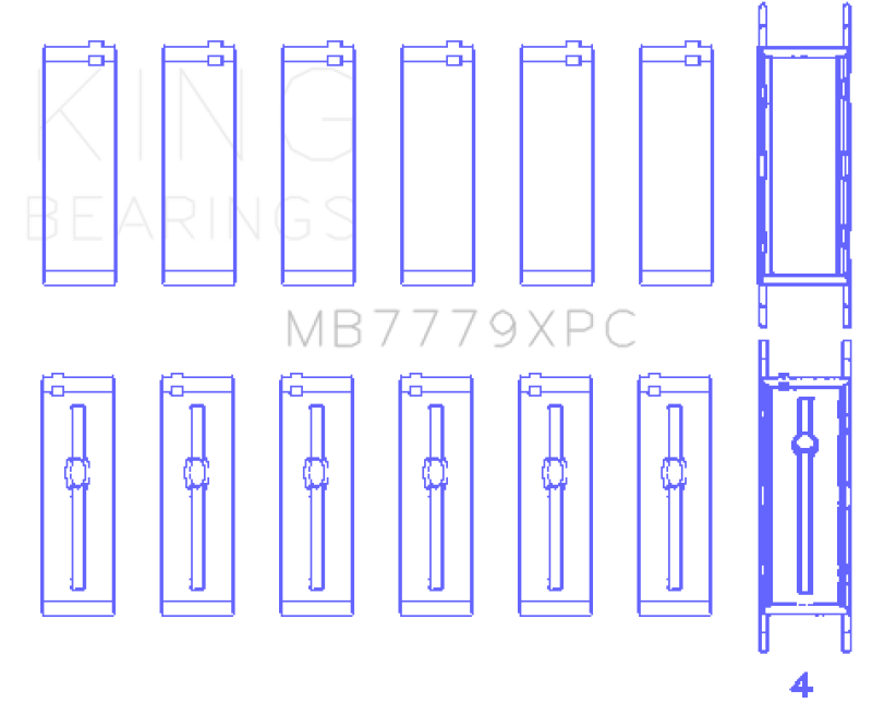 King BMW B58B30A Coated Main Bearing Set - Size STDX