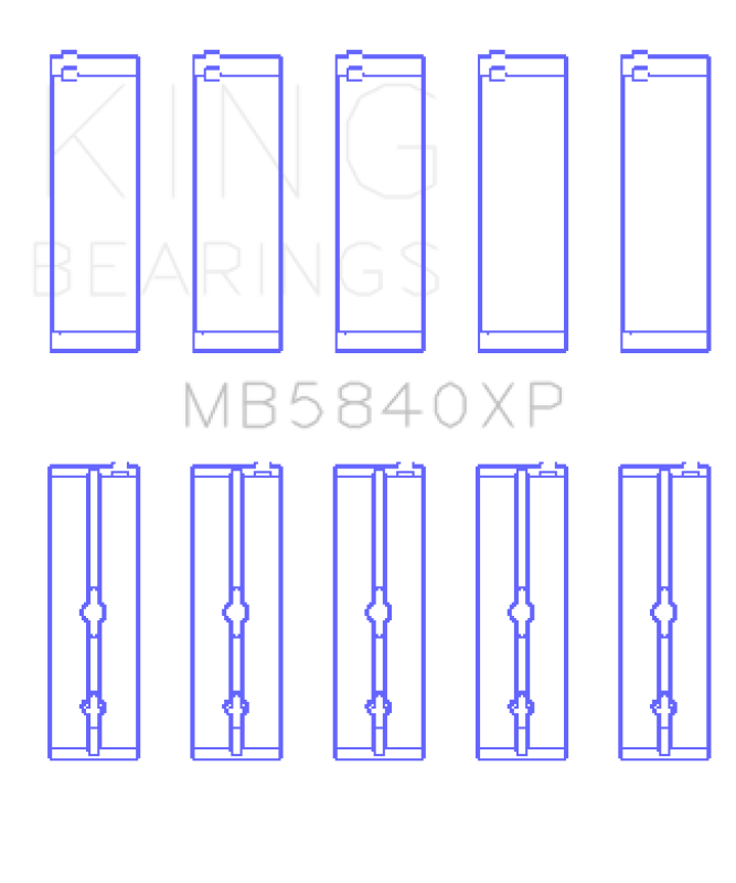 King Engine Bearings Crankshaft Main Bearing Set Size STDX for Chrysler/Dodge Gen 3 Hemi 5.7L/6.1L/6.4L (Set of 5) - OneFastShop