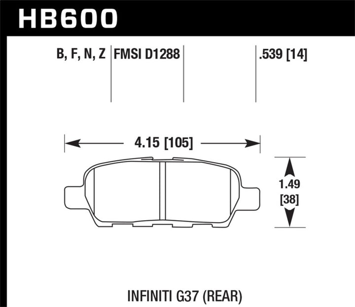 Hawk Performance HPS Street Brake Pads for Infiniti G35 Sport, G37, Nissan Rogue 08-10, Sentra SE-R 07-09, Sentra SE-R M/T 10 - OneFastShop