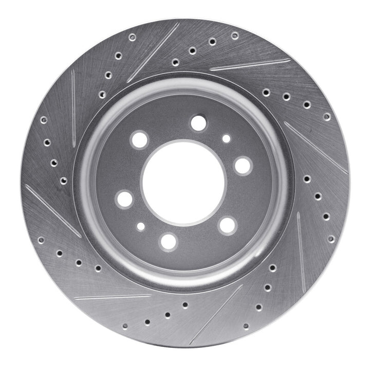 R1 07-21 Ford F-150 RWD Front Right Drilled and Slotted Silver Brake Rotor