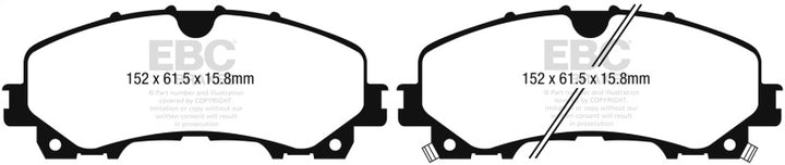 EBC Yellowstuff Front Brake Pads for 2014-2023 Infiniti Q50 3.7 - OneFastShop