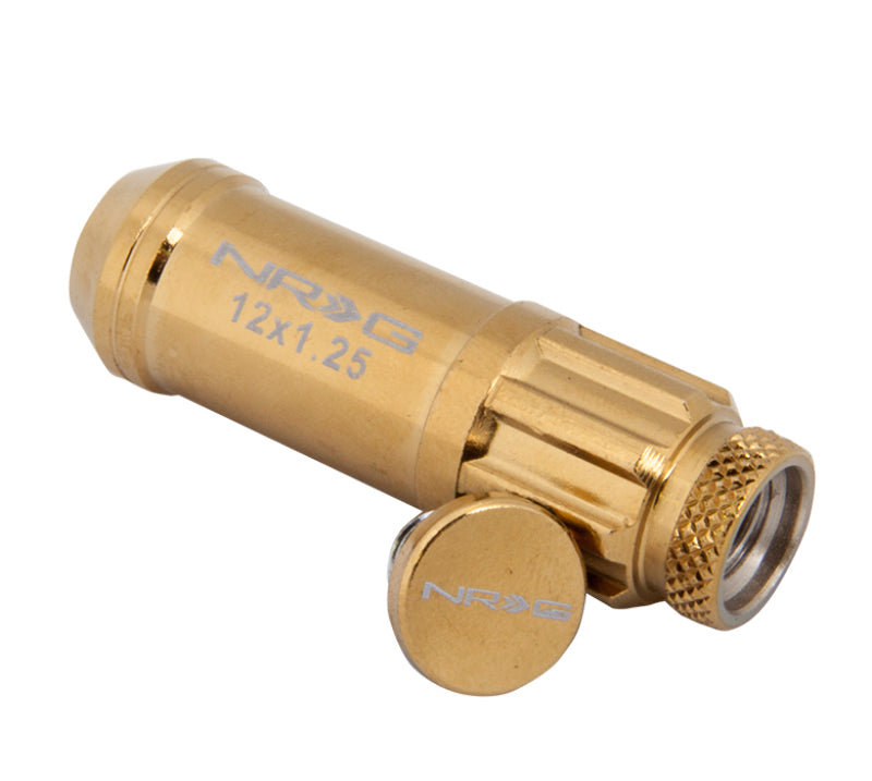 NRG 700 Series Steel Lug Nut Set M12x1.25 - 21 Pc with Locks - Chrome Gold, image 6