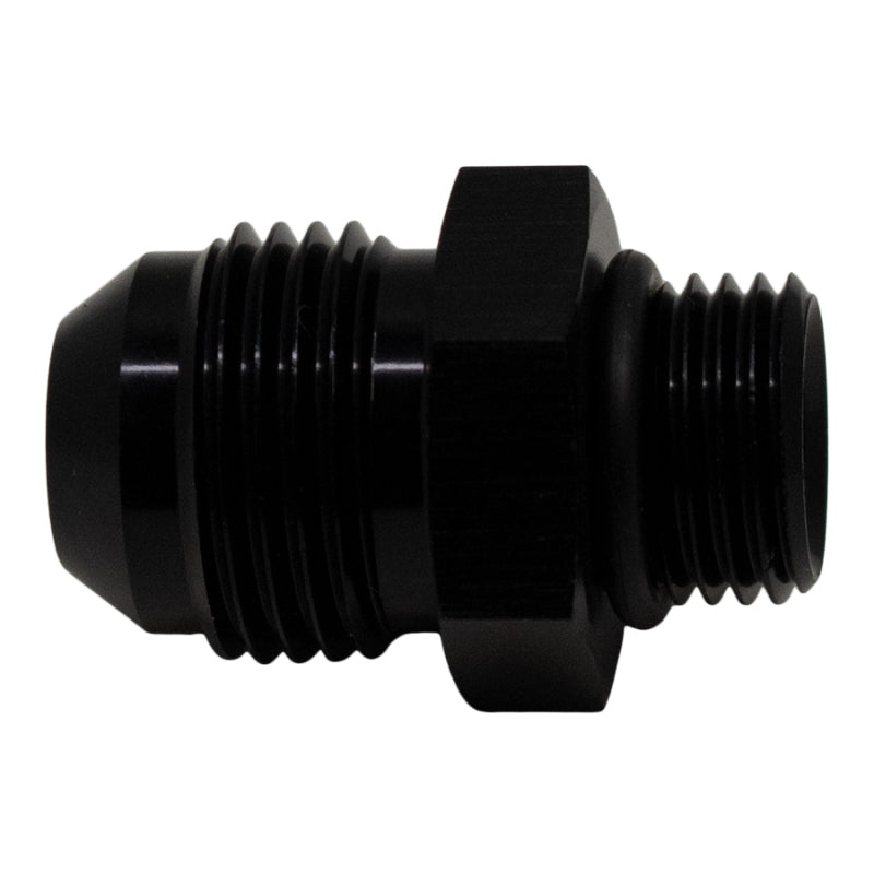 DeatschWerks 6AN ORB Male to 8AN Male Flare Adapter with O-Ring - 6061-T6 Anodized Matte Black