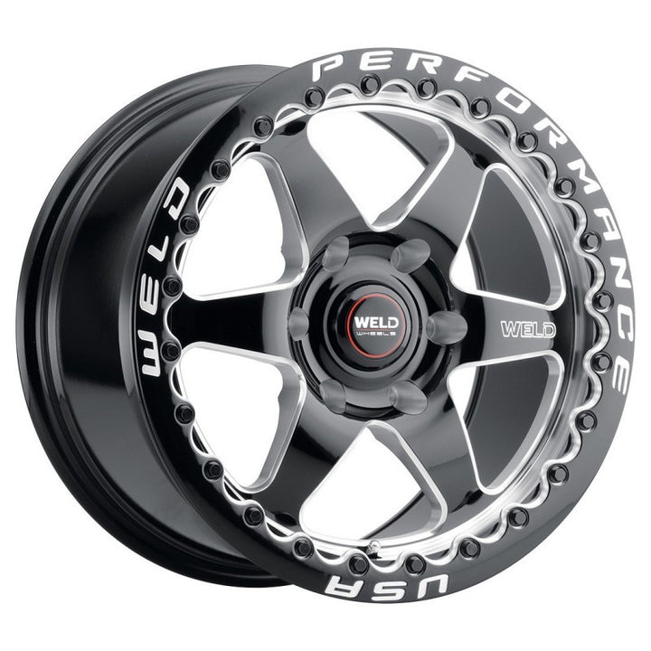 Weld S909 20x9.5 Ventura 6 Beadlock Wheel 6x127 ET35 BS6.625 Gloss BLK MIL DIA (78.1) - OneFastShop