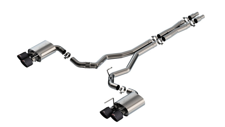 Borla 2024 Ford Mustang Dark Horse 5.0L V8 w/Active Exhaust ATAK Cat-Back Exhaust System - CF Tips