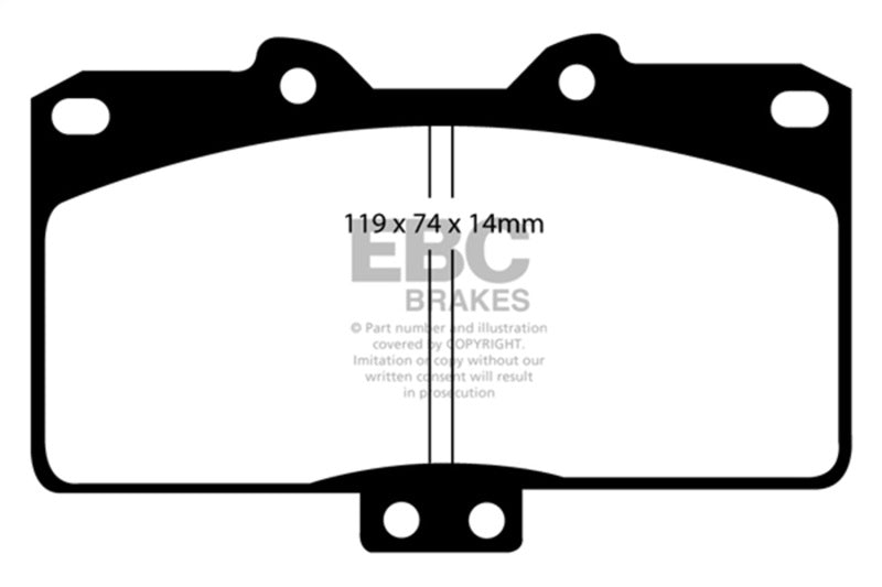 EBC Yellowstuff Front Brake Pads - Dodge Stealth, Mitsubishi 3000GT 1991-1999