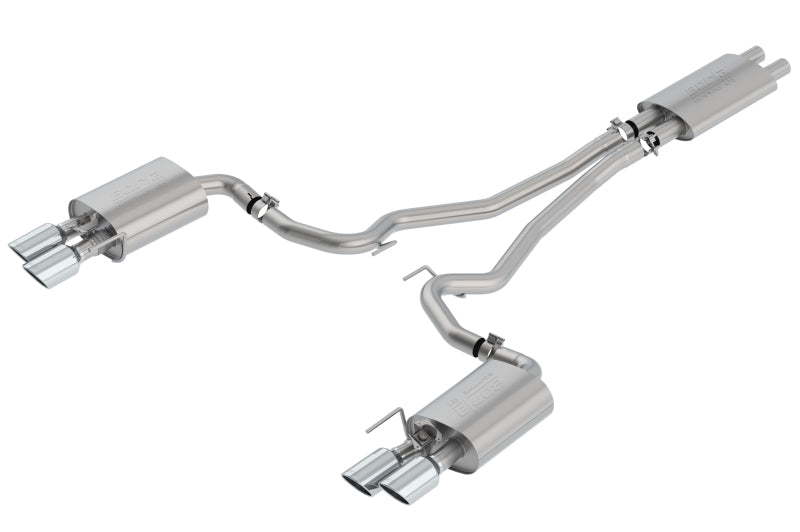Borla 2018-2022 Ford Mustang GT Cat-Back Exhaust System Touring- Rolled Polished Tips.