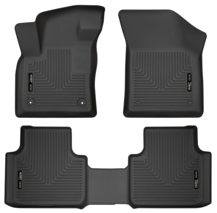 Husky Liners Weatherbeater Black Front & 2nd Seat Floor Liners for 18-24 Volkswagen Atlas and Atlas Cross Sport - OneFastShop