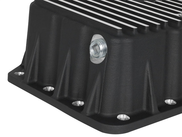 AFe Pro Series Engine Oil Pan Black with Machined Fins for 11-16 Ford Powerstroke V8-6.7L (TD) - OneFastShop