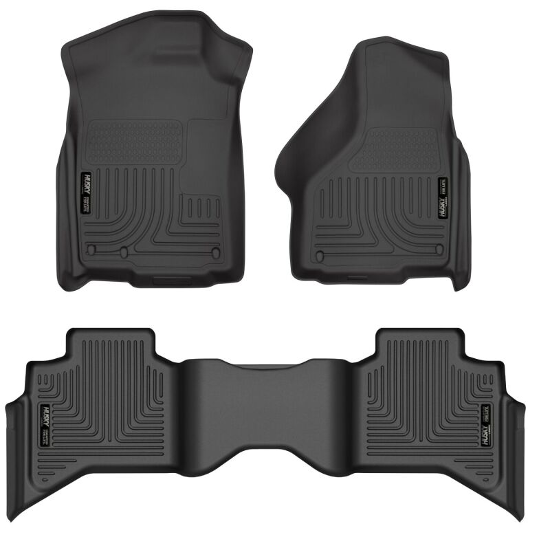 Husky Liners WeatherBeater Black Front & Second Seat Floor Liner for 09-12 Dodge Ram 1500 Quad Cab - OneFastShop