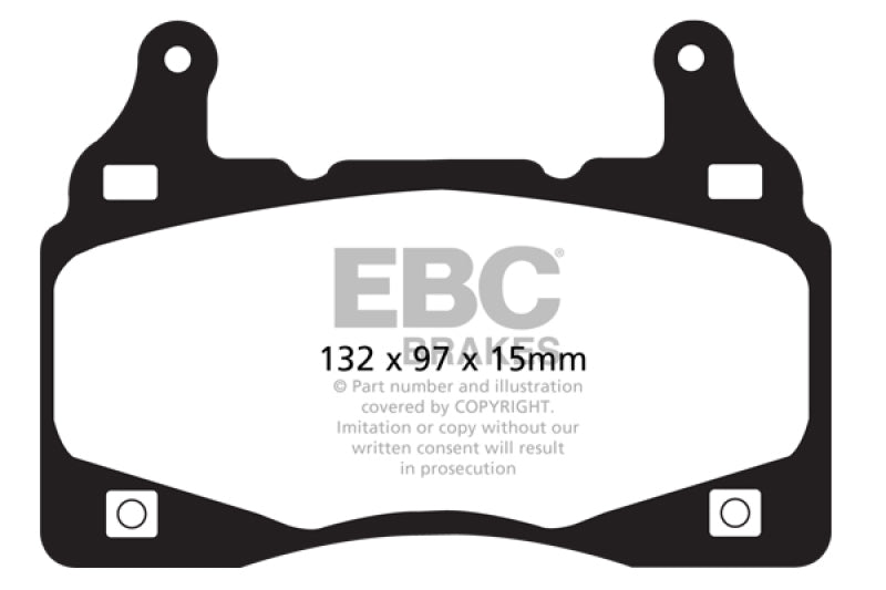 EBC Yellowstuff Front Brake Pads for 11-15 Chevrolet Camaro 6.2 (5th Gen) LS LT SS Z/28 ZL1 - OneFastShop