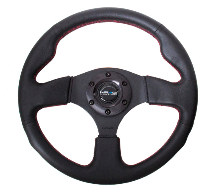 NRG Reinforced Steering Wheel Leather with Red Stitch 320mm - Universal - OneFastShop