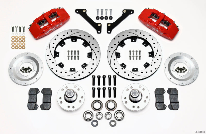 Wilwood Dynapro 6 Front Hub Kit 12.19in Drilled Red 79-81 Camaro - OneFastShop