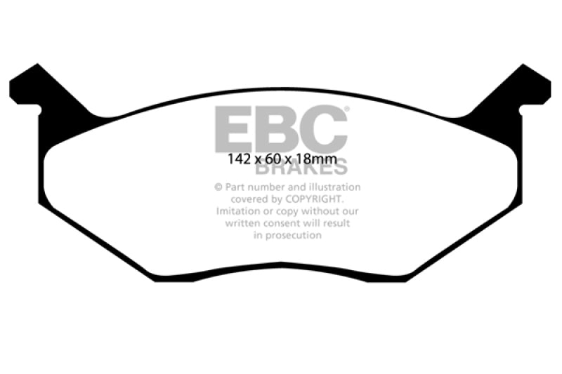 EBC Yellowstuff Front Brake Pads - Dodge Dart, Diplomat, Chrysler Cordoba 1972-1989