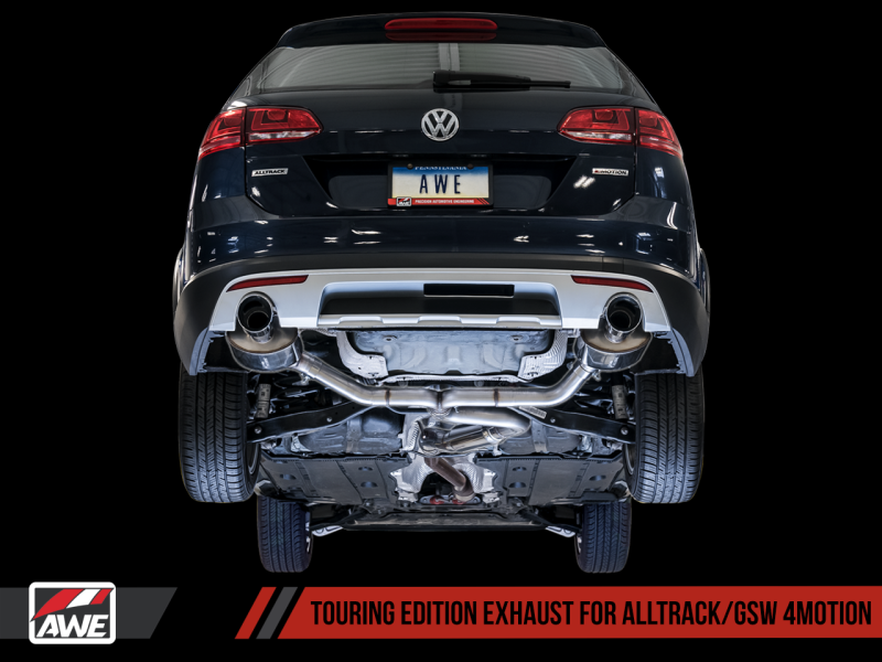 AWE Tuning VW MK7 Golf Alltrack/Sportwagen 4Motion Touring Edition Exhaust - Diamond Black Tips.