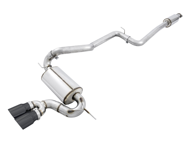 AWE Touring Edition Resonated Cat-Back Exhaust - Ford Focus 2013-2018 - Diamond Black Tips