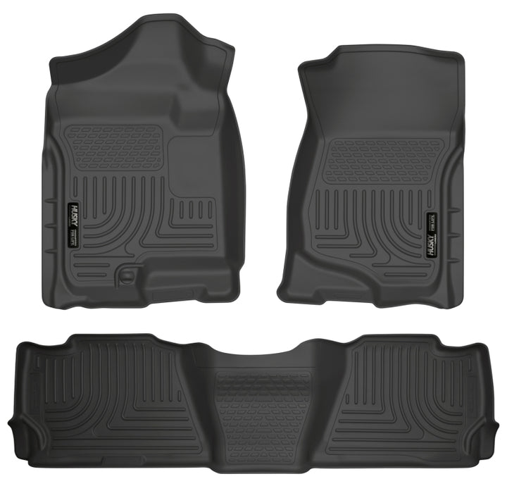 Husky Liners WeatherBeater Black Front & 2nd Seat Floor Liners for 07-14 GM Escalade/Suburban/Yukon - OneFastShop