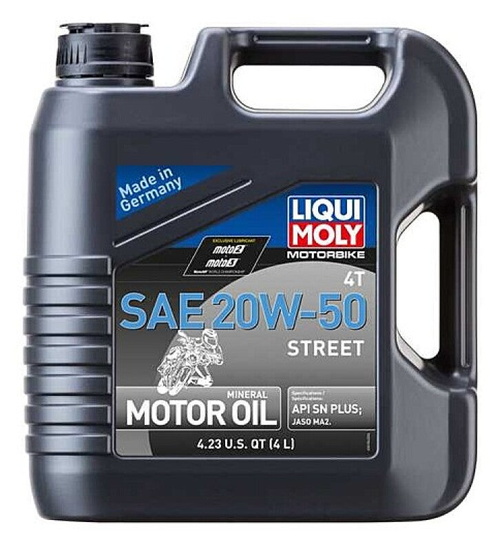 LIQUI MOLY 4L Motorbike 4T SAE 20W50 Street Oil - BMW, Harley-Davidson, Ducati, CFMOTO