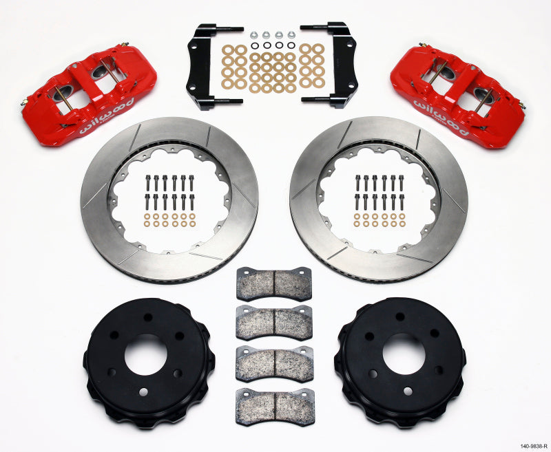 Wilwood AERO4 Rear Truck Kit 14.25in Red 2 Piston OE Caliper for 1999-2010 GM 1500 SUV - OneFastShop