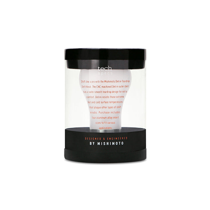 Mishimoto Teardrop Shift Knob with Stainless Steel Core - White - OneFastShop