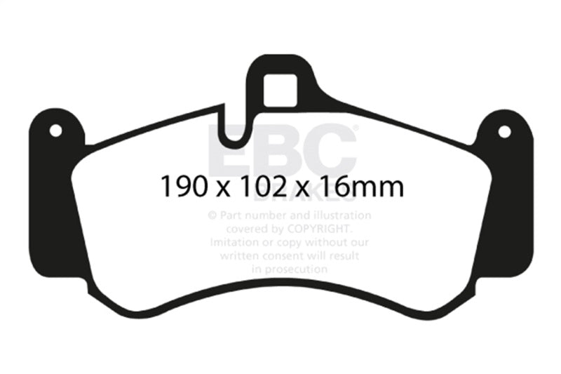 EBC Redstuff Front Brake Pads for 01-03 Porsche 911 (996) 3.6 Twin Turbo GT2 - Cast Iron Rotor - Fits Various Models