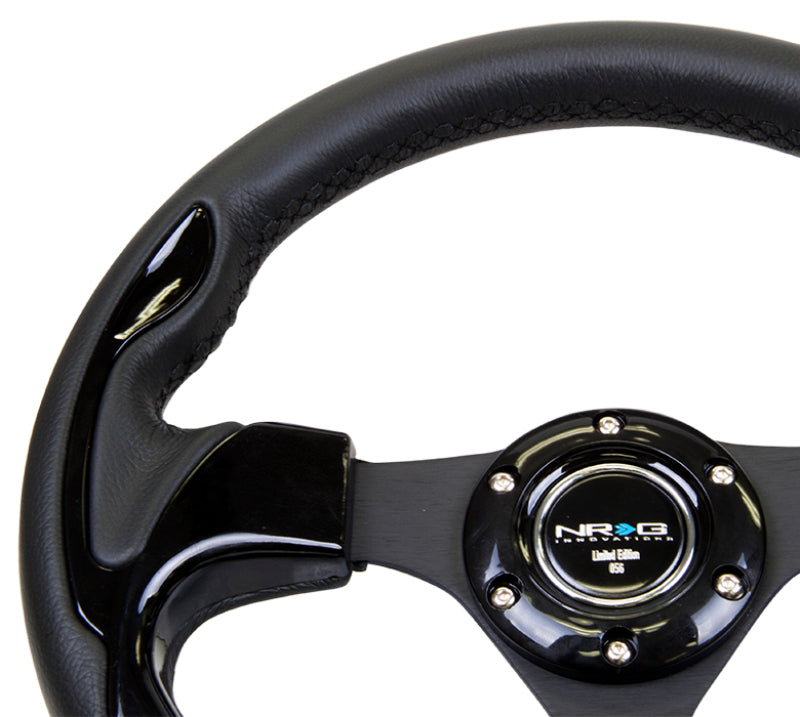 NRG Reinforced Steering Wheel 320mm Black with Gloss Black Trim - OneFastShop