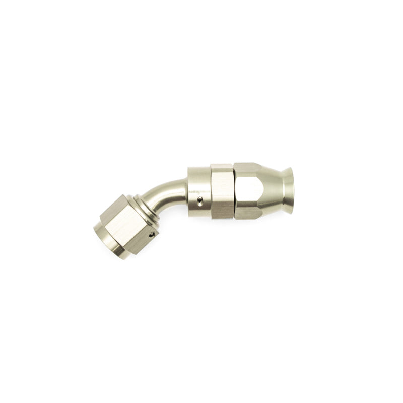 DeatschWerks 6AN Female Swivel 45-Degree PTFE Hose End - Includes Olive Insert