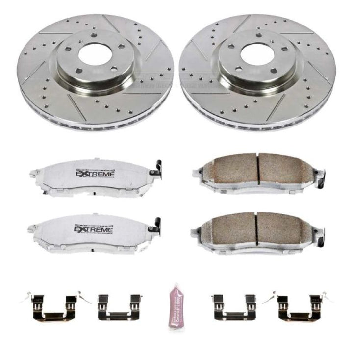 PowerStop Z26 Street Warrior Brake Kit for 08-12 Infiniti EX35 - OneFastShop