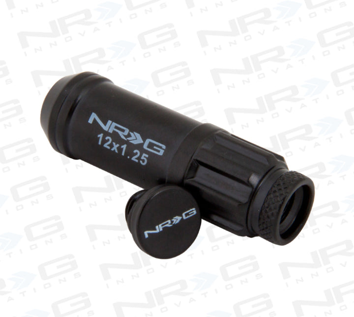 NRG 700 Series Steel Lug Nut Set with Locks & Socket - Black - OneFastShop