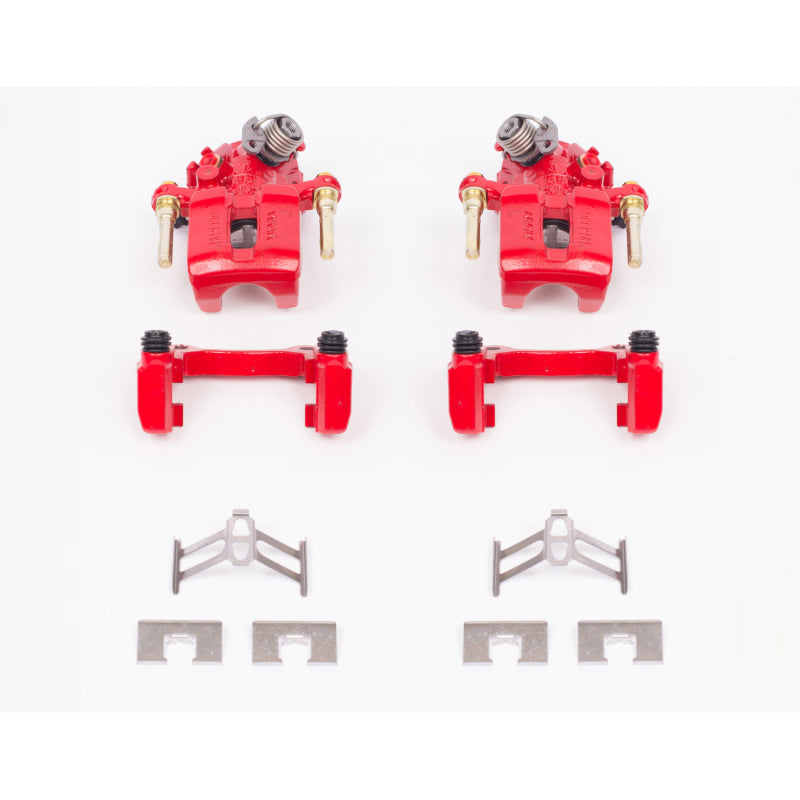 PowerStop Rear Red Calipers w/Brackets - 92-01 Honda Prelude Pair - OneFastShop