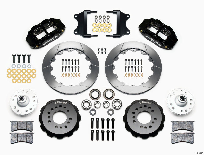 Wilwood Narrow Superlite 6R Front Hub Kit 12.88in Heidts Tri-5 2 Inch Drop Spindle for 1955-1957 Chevrolet Bel Air