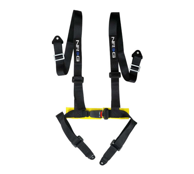 NRG Innovations 4-Point 2in Buckle-Lock Racing Seat Belt Harness - Black