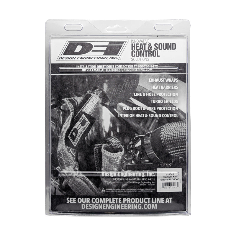 DEI Titanium 4in Knit Exhaust Sleeve - 36in Length for High Heat Protection