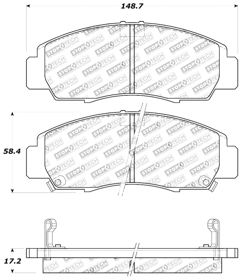 StopTech Performance Front Brake Pads for 04-09 Acura TSX / 09 Accord V6 Coupe - OneFastShop