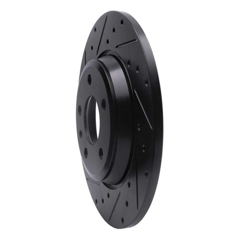 R1 09-25 Audi A4 Left Drilled And Slotted Black Brake Rotor